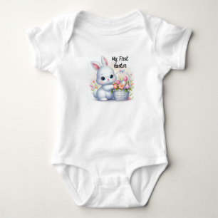My First Easter with Easter Bunny and Basket Baby Bodysuit