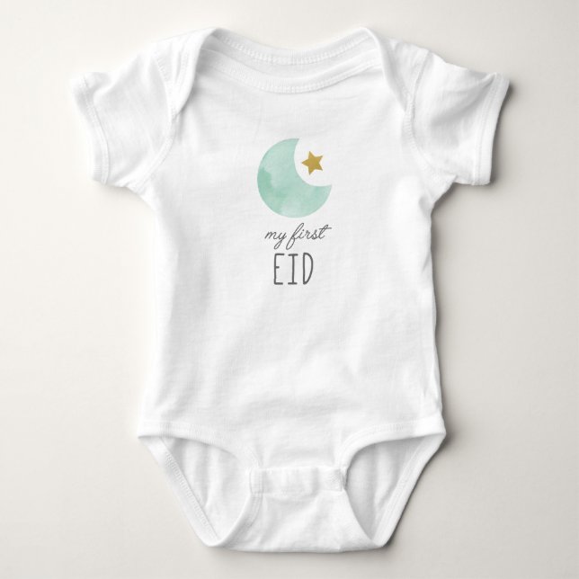My First Eid baby wear, clothes Bodysuit (Front)