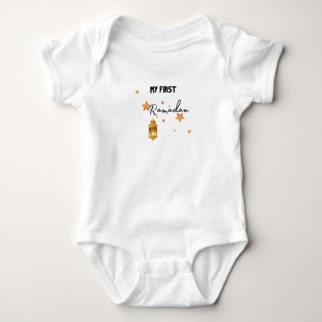 My First Eid Ramadan Moon Islam Baby Bodysuit (Front)