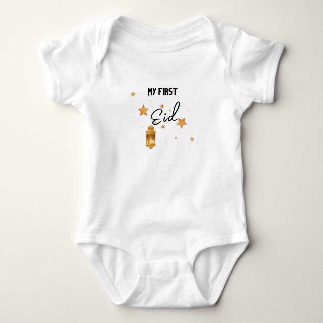 My First Eid Ramadan Moon Islam Baby Bodysuit (Front)