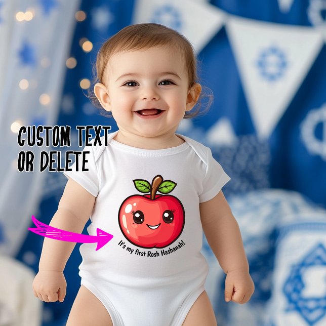  🍎 My first Ever Rosh Hashanah with custom text Baby Bodysuit (🍎 My first Ever Rosh Hashanah with custom text Baby Bodysuit)