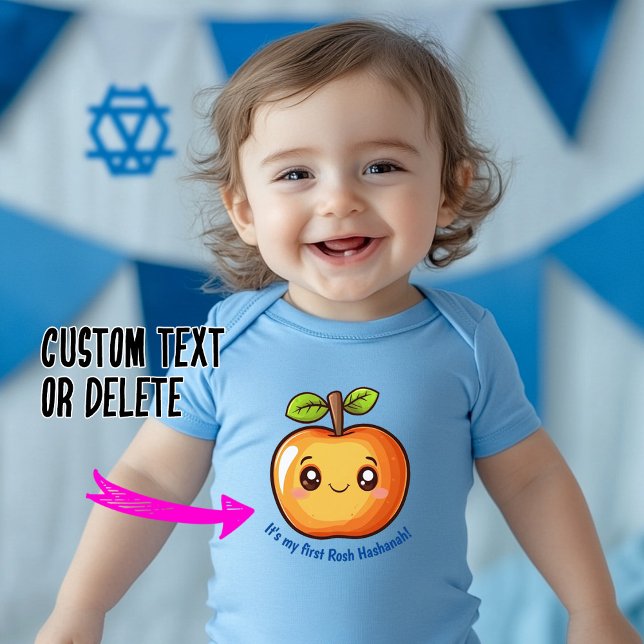  🍎 My first Ever Rosh Hashanah with custom text Baby Bodysuit (🍎 My first Ever Rosh Hashanah with custom text Baby Bodysuit)