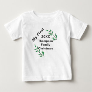 My First Family Christmas Tree Branches Keepsake Baby T-Shirt
