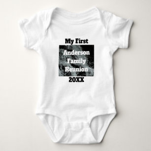 My First Family Reunion Black White Falling Water Baby Bodysuit