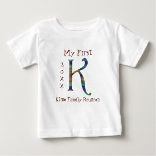 My First Family Reunion Colourful Letter K Monogra Baby T-Shirt