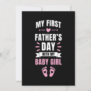 My First Fathers Day Baby Newborn Daughter Girl Invitation