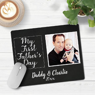 My First Fathers Day Chalkboard Photograph Mouse Mat