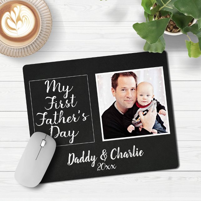 My First Fathers Day Chalkboard Photograph Mouse Mat (My First Fathers Day Chalkboard Photograph Mouse Pad)