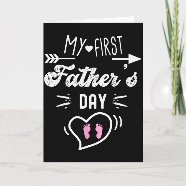 My First Father's Day First Time Daddy New Dad Mat Card (Front)