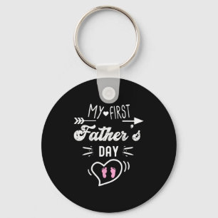 My First Father's Day First Time Daddy New Dad Mat Key Ring