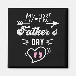 My First Father's Day First Time Daddy New Dad Mat Magnet