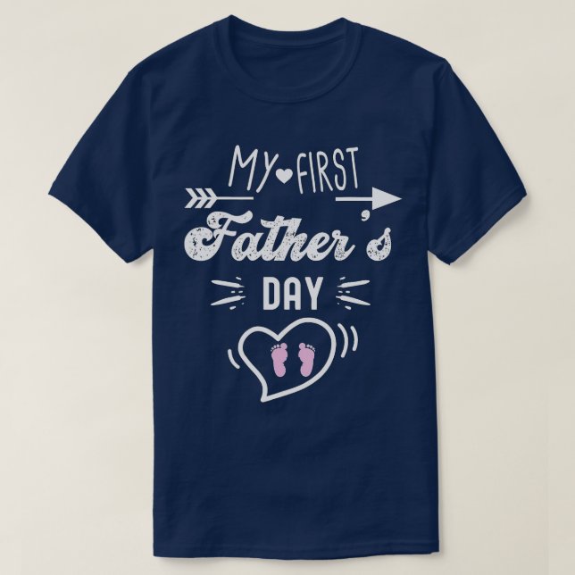 My First Fathers Day First Time Daddy New Dad Matc T-Shirt (Design Front)
