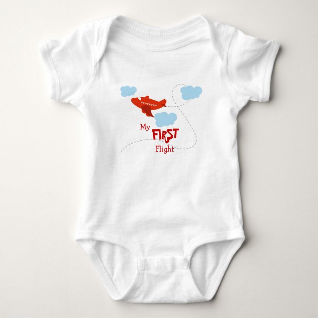 My First Flight Baby Bodysuit (Front)