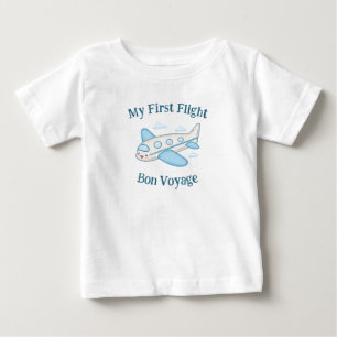 My First Flight Summer Vacation Cute Aeroplane Baby T-Shirt