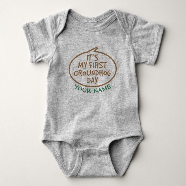 My First Groundhog Day Baby Bodysuit (Front)