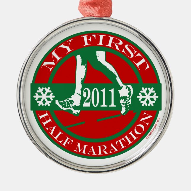 My First Half Marathon - 2011 Metal Tree Decoration (Front)