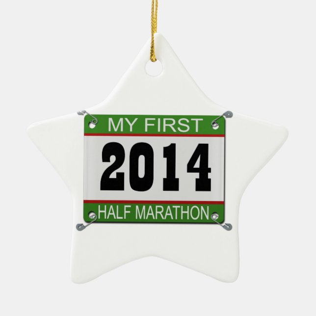 My First Half Marathon Ornament - 2014 (Front)