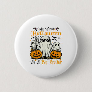 My First Halloween As A Big Brother Ghost Pumpkin  6 Cm Round Badge