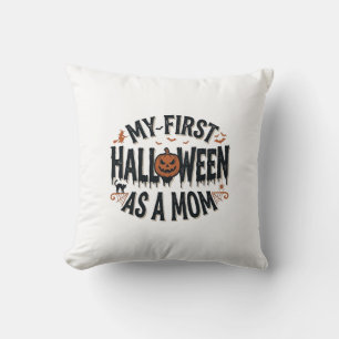 My First Halloween as a Mum Vintage Halloween Desi Cushion