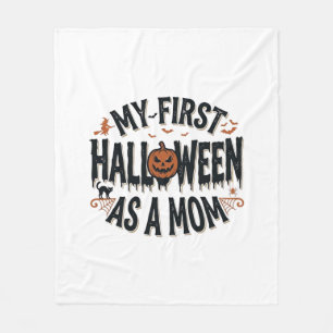 My First Halloween as a Mum Vintage Halloween Desi Fleece Blanket