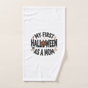My First Halloween as a Mum Vintage Halloween Desi Hand Towel