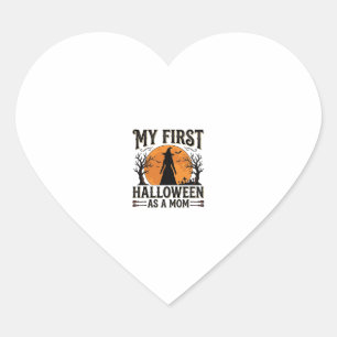 My First Halloween as a Mum Vintage Halloween Desi Heart Sticker