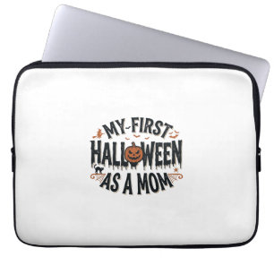 My First Halloween as a Mum Vintage Halloween Desi Laptop Sleeve