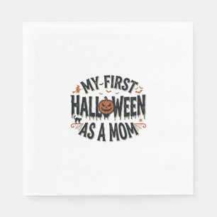 My First Halloween as a Mum Vintage Halloween Desi Napkin