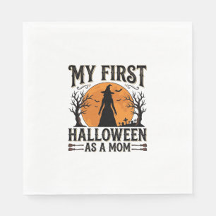 My First Halloween as a Mum Vintage Halloween Desi Napkin