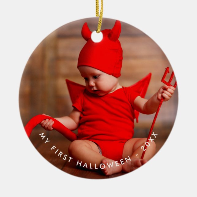 My First Halloween Ceramic Tree Decoration (Front)