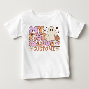 My First Halloween Custome Pumpkin Ghost Groovy Baby T-Shirt