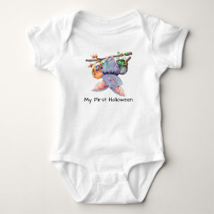 My First Halloween Cute Bat Baby Bodysuit