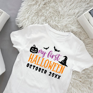 My First Halloween Cute Infant Personalised Baby T-Shirt