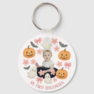 My First Halloween Cute Pumpkin & Ghost Wreath - Key Ring