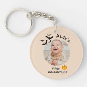 My First Halloween Keychain   Custom Photo