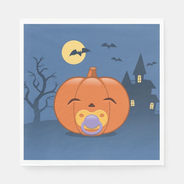 My First Halloween Pacifier Pumpkin Napkin (Front)