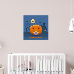 My First Halloween Pacifier Pumpkin Poster