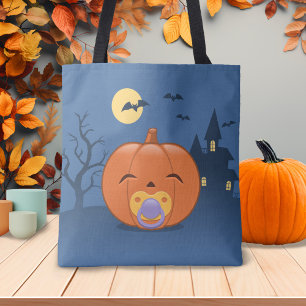 My First Halloween Pacifier Pumpkin Tote Bag