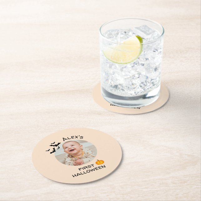 My First Halloween Paper Coaster | Custom Photo (Insitu)