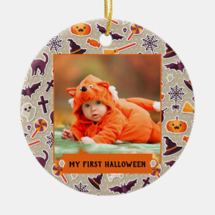 My First Halloween Photo Ceramic Tree Decoration