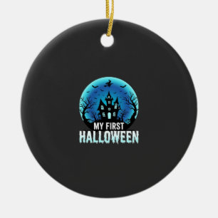 My First Halloween Spooky Haunted House Design_1 Ceramic Tree Decoration