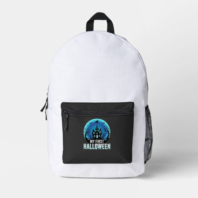 My First Halloween Spooky Haunted House Design_1 Printed Backpack (Front)