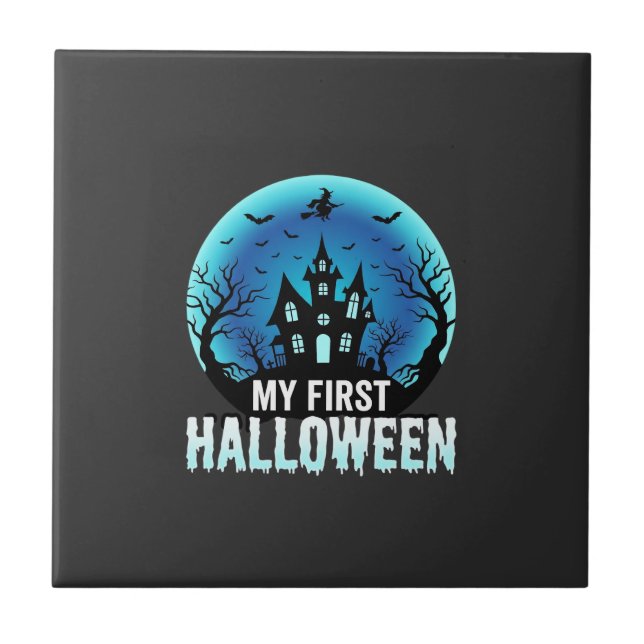 My First Halloween Spooky Haunted House Design_1 Tile (Front)