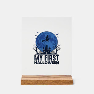 My First Halloween Vintage Engraving Kids Design_1 Acrylic Sign