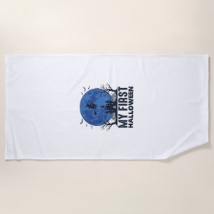 My First Halloween Vintage Engraving Kids Design_1 Beach Towel