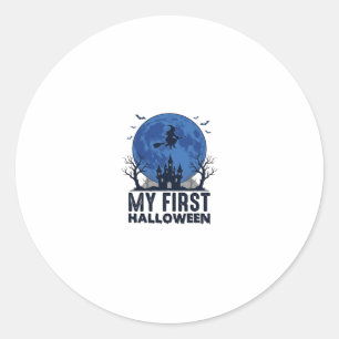 My First Halloween Vintage Engraving Kids Design_1 Classic Round Sticker