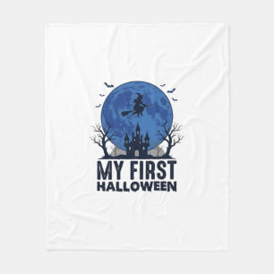 My First Halloween Vintage Engraving Kids Design_1 Fleece Blanket