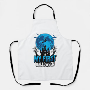 My First Halloween Vintage Haunted Castle Baby Shi Apron