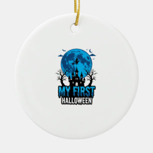 My First Halloween Vintage Haunted Castle Baby Shi Ceramic Tree Decoration