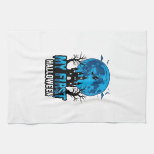 My First Halloween Vintage Haunted Castle Baby Shi Tea Towel
